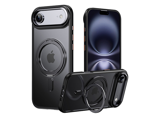 Magnetic Ring Stand Case for iPhone Air - Black Hard Case