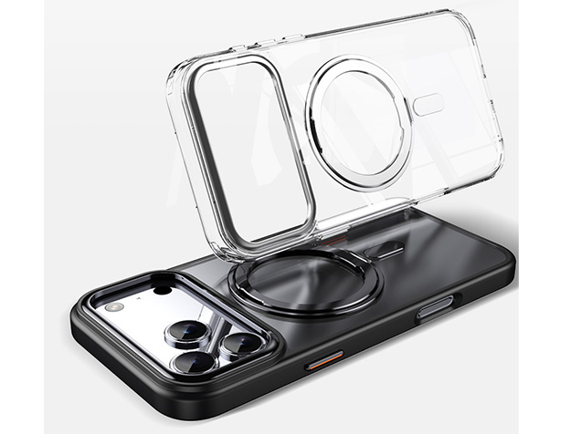 Magnetic Ring Stand Case for iPhone 17 Pro - Black