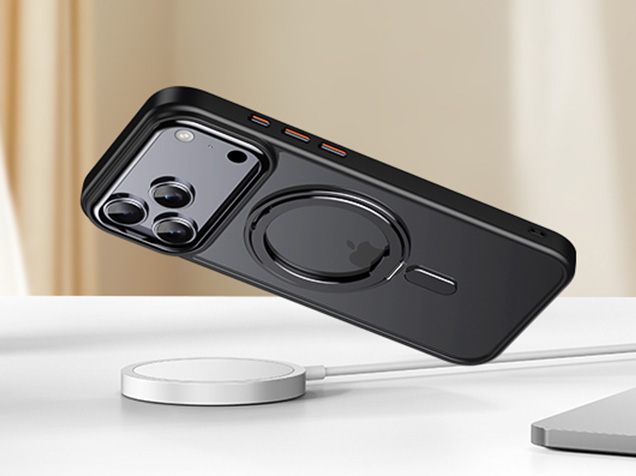 Magnetic Ring Stand Case for iPhone 17 Pro - Black