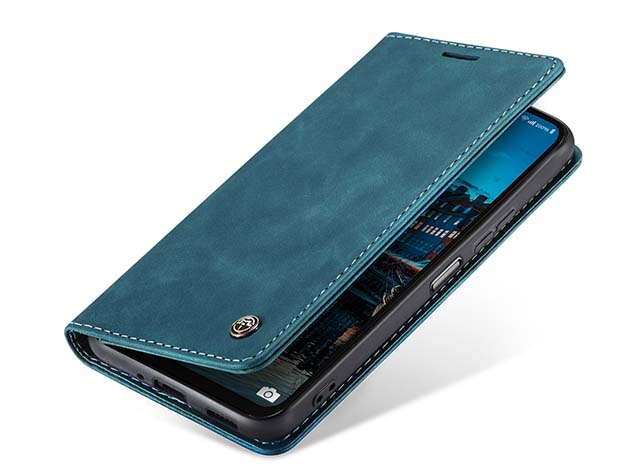 CaseMe Slim Synthetic Leather Wallet Case with Stand for Samsung Galaxy A17 - Teal Leather Wallet Case