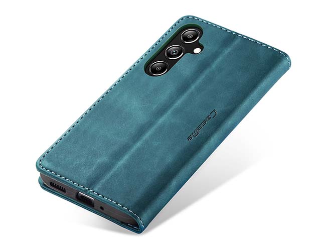 CaseMe Slim Synthetic Leather Wallet Case with Stand for Samsung Galaxy A17 - Teal