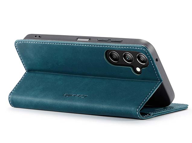 CaseMe Slim Synthetic Leather Wallet Case with Stand for Samsung Galaxy A17 - Teal