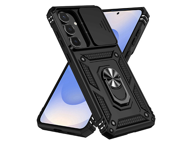 Military Case with Camera Cover for Samsung Galaxy S25 FE - Black Impact Case
