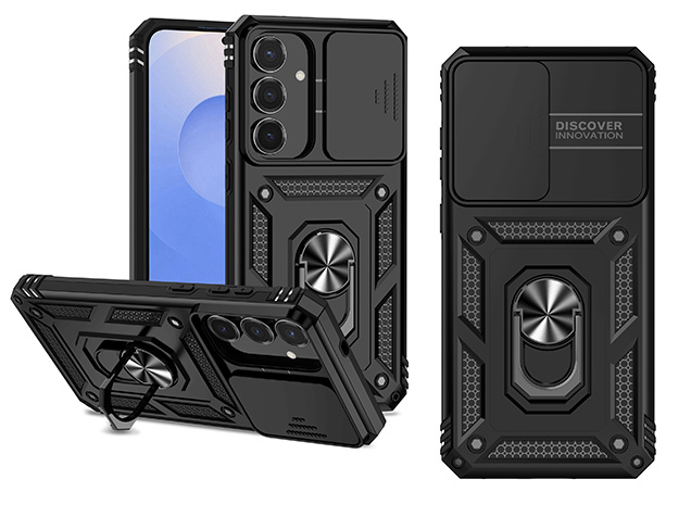 Military Case with Camera Cover for Samsung Galaxy S25 FE - Black