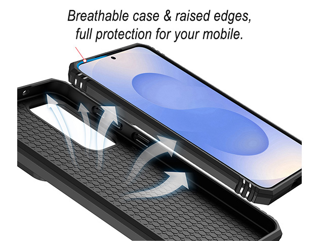 Military Case with Camera Cover for Samsung Galaxy S25 FE - Black