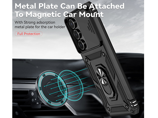 Military Case with Camera Cover for Samsung Galaxy S25 FE - Black