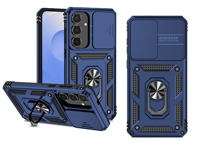Military Case with Camera Cover for Samsung Galaxy S25 FE - Blue