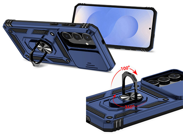 Military Case with Camera Cover for Samsung Galaxy S25 FE - Blue