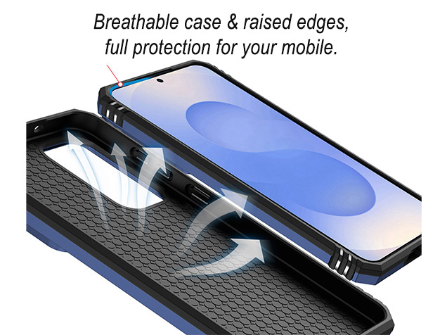 Military Case with Camera Cover for Samsung Galaxy S25 FE - Blue