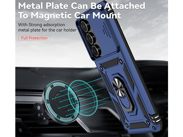 Military Case with Camera Cover for Samsung Galaxy S25 FE - Blue