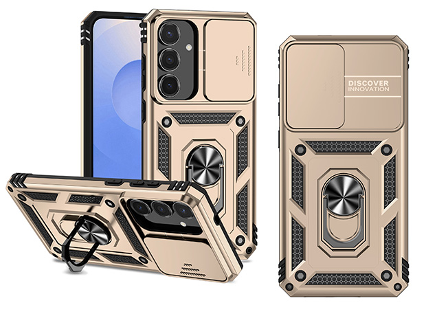 Military Case with Camera Cover for Samsung Galaxy S25 FE - Gold