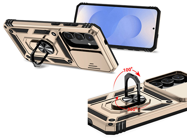 Military Case with Camera Cover for Samsung Galaxy S25 FE - Gold