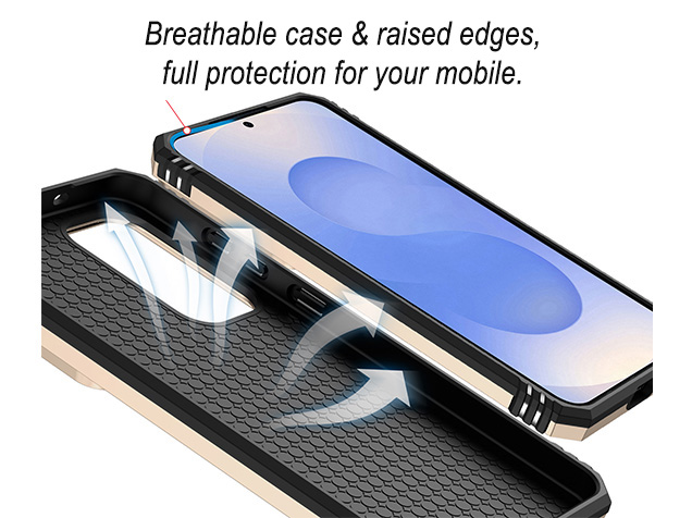 Military Case with Camera Cover for Samsung Galaxy S25 FE - Gold