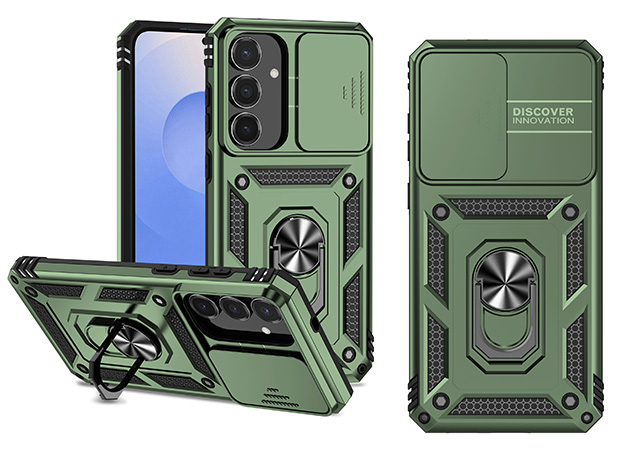 Military Case with Camera Cover for Samsung Galaxy S25 FE - Green