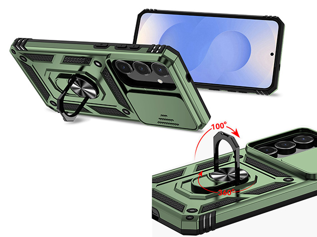 Military Case with Camera Cover for Samsung Galaxy S25 FE - Green