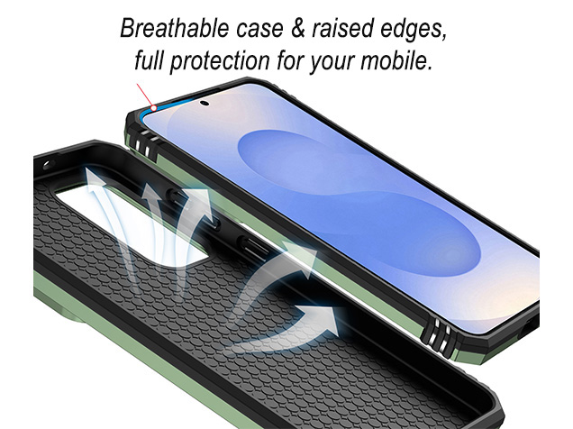 Military Case with Camera Cover for Samsung Galaxy S25 FE - Green