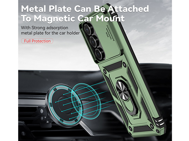 Military Case with Camera Cover for Samsung Galaxy S25 FE - Green