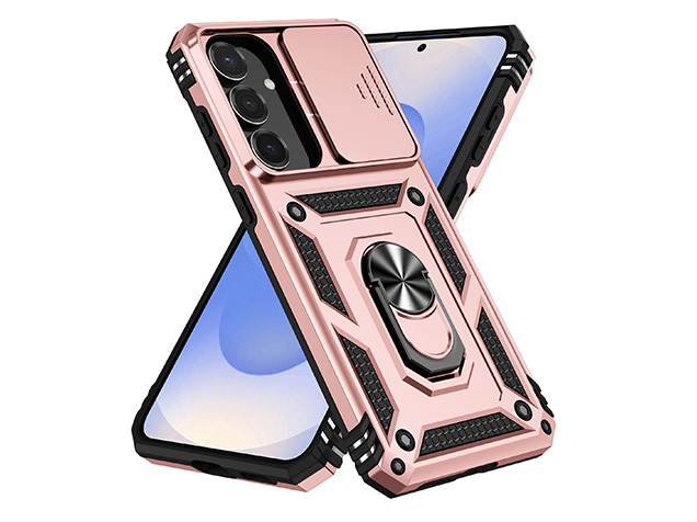 Military Case with Camera Cover for Samsung Galaxy S25 FE - Rose Gold Impact Case