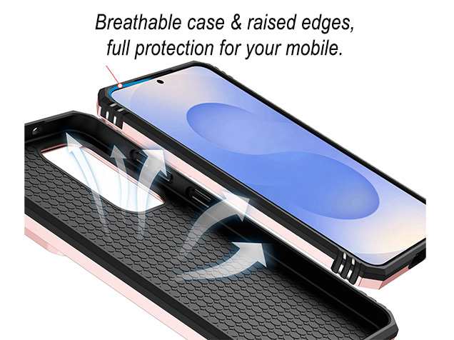 Military Case with Camera Cover for Samsung Galaxy S25 FE - Rose Gold