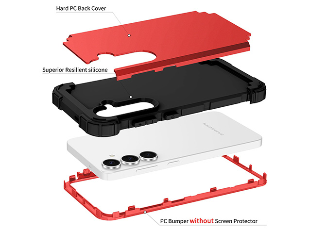 Defender Case for the Samsung Galaxy S25 FE - Red