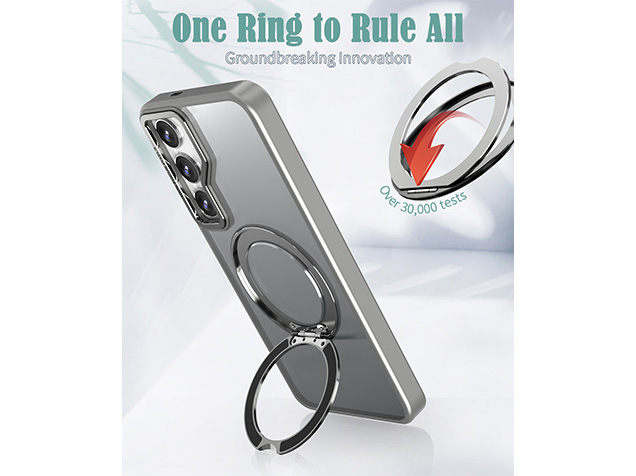 Magnetic Ring / Stand Case for Samsung A17 - Silver