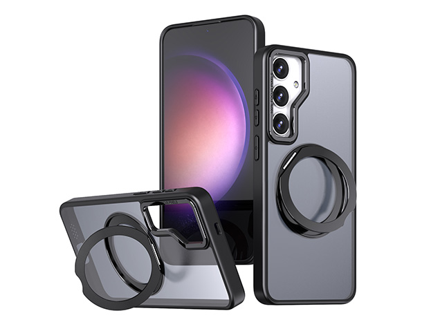 Magnetic Ring / Stand Case for Samsung A17 - Black Hard Case