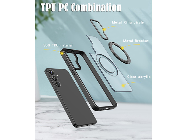 Magnetic Ring / Stand Case for Samsung A17 - Black