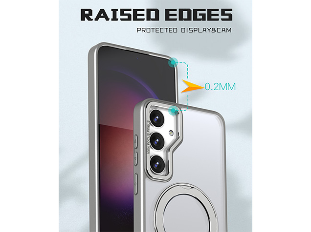 Magnetic Ring / Stand Case for Samsung A16 - Silver