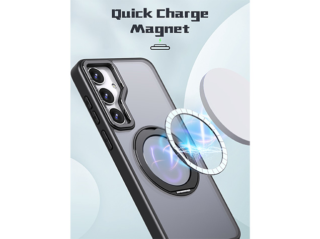 Magnetic Ring / Stand Case for Samsung A16 - Black