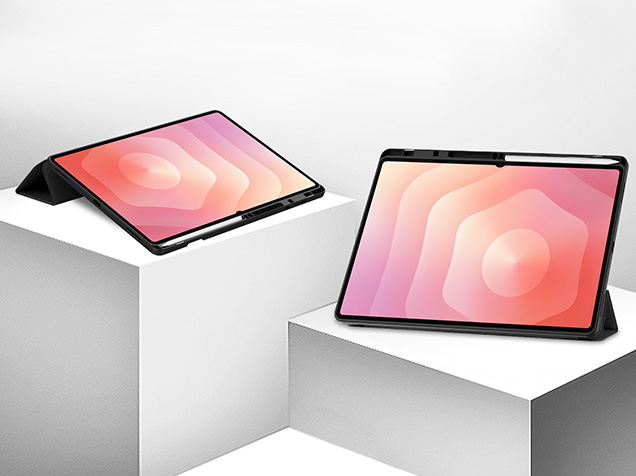 Slim Synthetic Leather Flip Case with Stand for Samsung Galaxy Tab S11 Ultra - Black