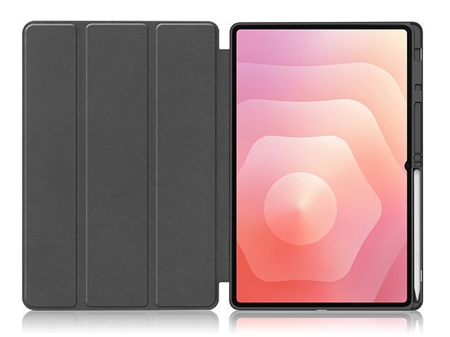 Slim Synthetic Leather Flip Case with Stand for Samsung Galaxy Tab S11 Ultra - Black