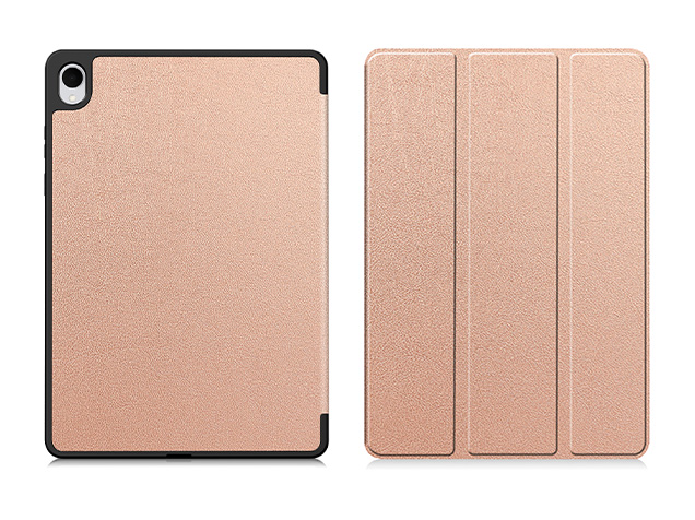Slim Synthetic Leather Flip Case with Stand for Samsung Galaxy Tab S11 - Rose Gold