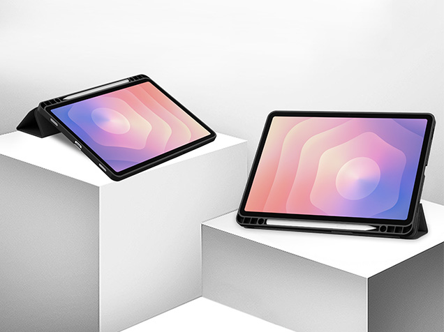 Slim Synthetic Leather Flip Case with Stand for Samsung Galaxy Tab S11 - Black