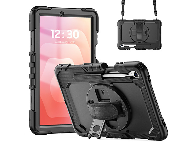 Rugged Impact Case with Strap for Samsung Galaxy Tab S11 - Black