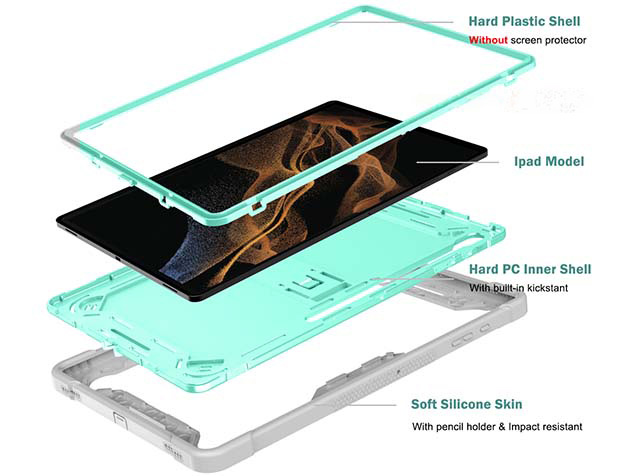 Impact Case for the Samsung Galaxy Tab S11 Ultra - Mint/Grey