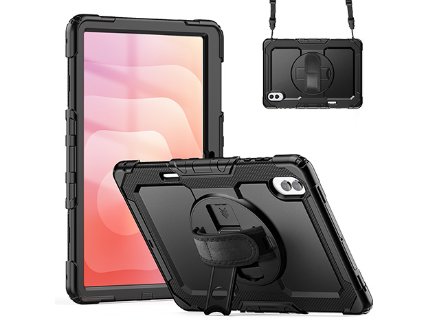 Rugged Impact Case with Strap for Samsung Galaxy Tab S11 Ultra - Black