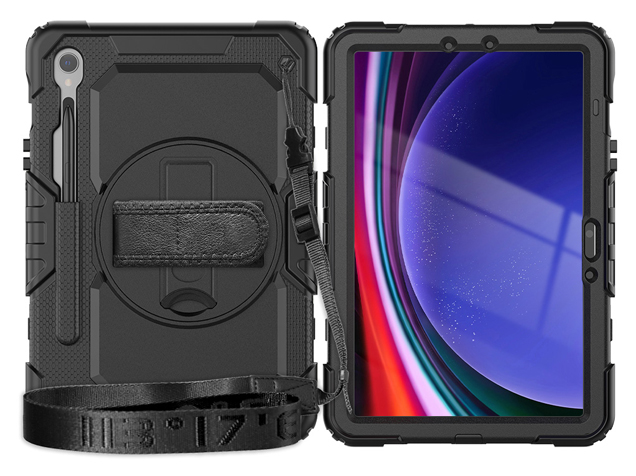 Rugged Impact Case with Strap for Samsung Galaxy Tab S10 Lite - Black Impact Case