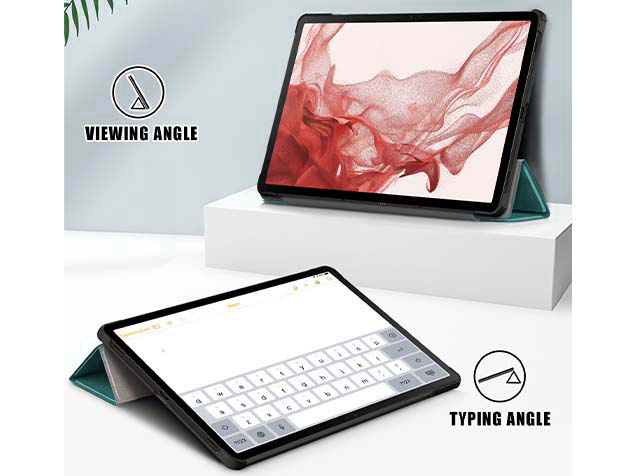 Slim Synthetic Leather Flip Case with Stand for Samsung Galaxy Tab S10 Lite - Teal