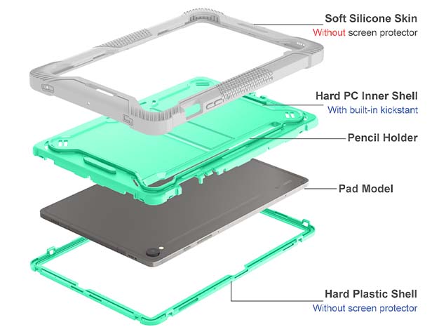 Impact Case for the Samsung Galaxy Tab S10 Lite - Mint/Grey