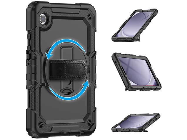 Rugged Impact Case with Strap for Samsung Galaxy Tab A11+ - Black