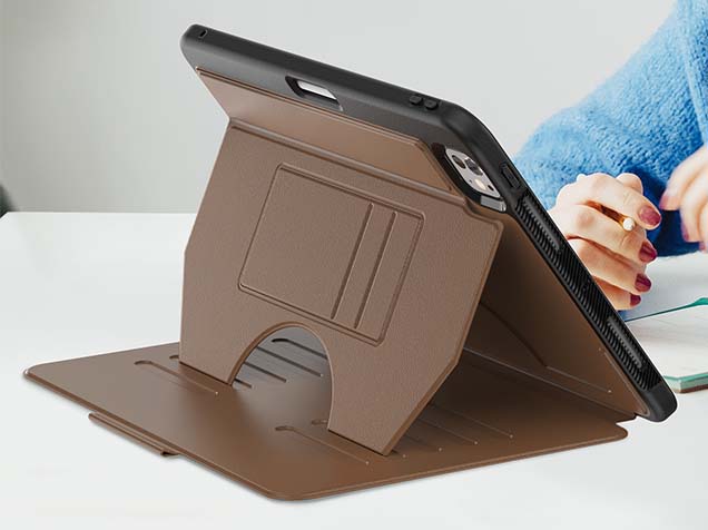Rugged Synthetic Case with Magnetic Stand for iPad Pro 11 (2025) - Brown