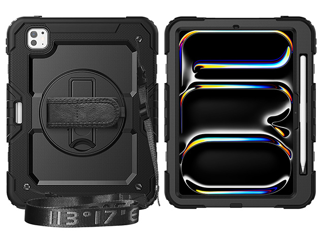 Rugged Impact Case with Strap for iPad Pro 11 (2025) - Classic Black Impact Case