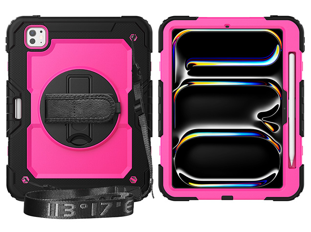 Rugged Impact Case with Strap for iPad Pro 11 (2025) - Pink Impact Case