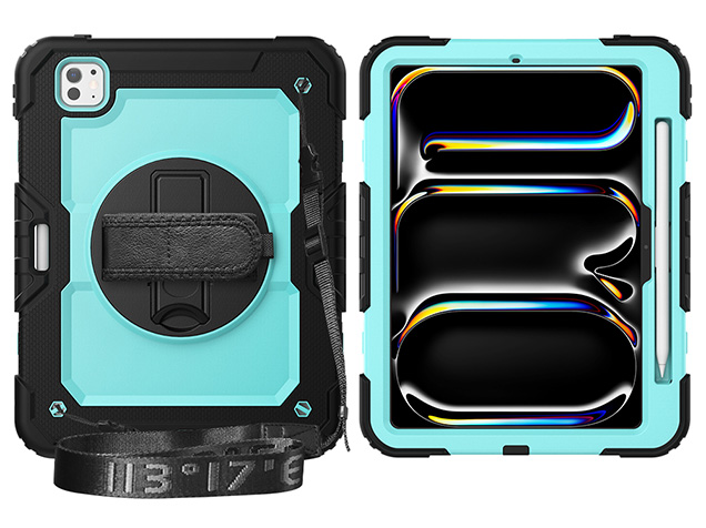 Rugged Impact Case with Strap for iPad Pro 11 (2025) - Turquoise Impact Case