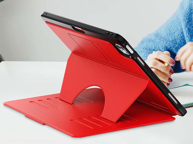 Rugged Synthetic Case with Magnetic Stand for iPad Pro 13 (2025) - Red
