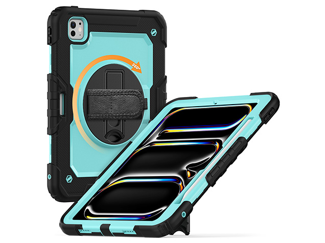 Rugged Impact Case with Strap for iPad Pro 11 (2025) - Turquoise