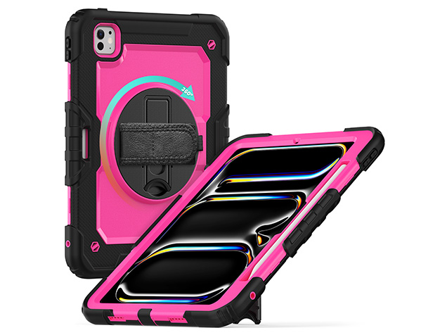 Rugged Impact Case with Strap for iPad Pro 11 (2025) - Pink