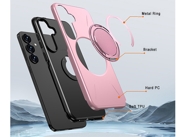 Impact Case with Ring for Samsung Galaxy S25 - Pink