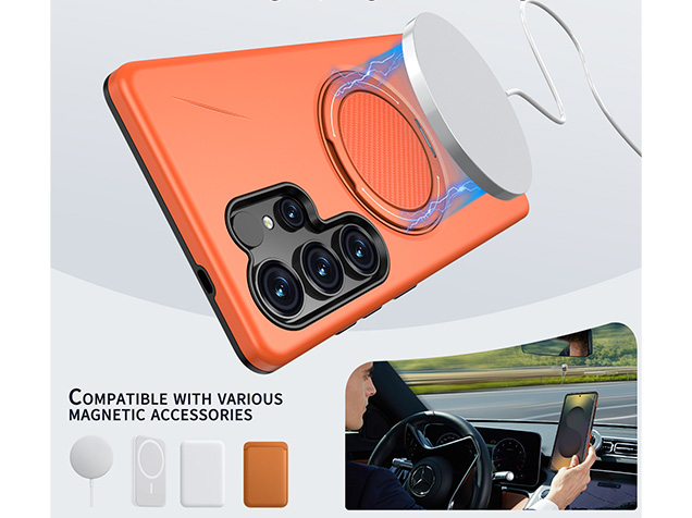 Impact Case with Ring for Samsung Galaxy S25 Ultra - Orange