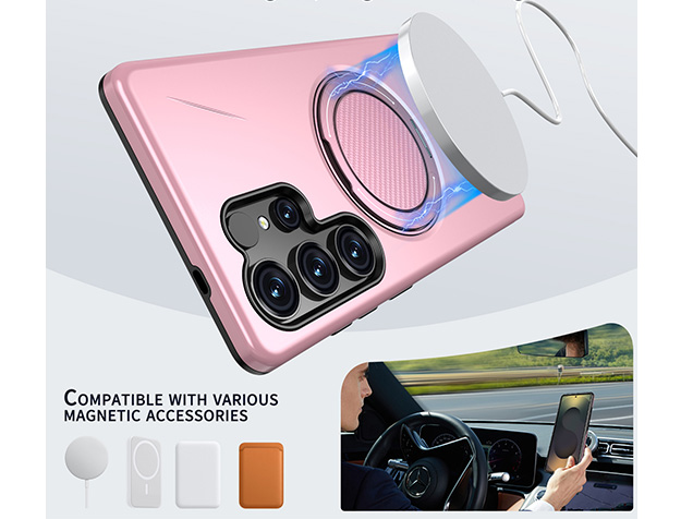 Impact Case with Ring for Samsung Galaxy S25 Ultra - Pink